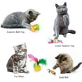 thumbnail image 5 of Tripumer 21PCS Cat Toy Set,Folding Yellow Polka Dot Tunnel, Teaser Stick/Feather/Mouse/Bell Balls for Kittens, 5 of 9