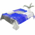 thumbnail image 2 of Navy Blue Grey Oil Painting Table Cloth Waterproof Tablecloths, Abstract Modern Geometric Tablecloth Dining Table Cover for Kitchen Party Tabletop Outdoor, Rectangle Tablecloth 60x102 Inch, 2 of 9