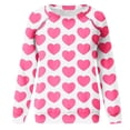 thumbnail image 5 of Penkiiy Valentine's Day Women Long Sleeve Crewneck Sweaters Heart Print Casual Pullover Sweatshirt L White, 5 of 7