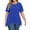 Blue, variant on WellSize Women Plus Size Tops Casual Lace Tunic Blouse Summer Crew Neck Short Sleeve Shirts