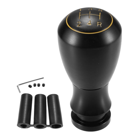Unique Bargains Car Truck 5 Speed Gear Shift Knob Universal 9cm 3.54' Manual Transmission Aluminum Alloy Black