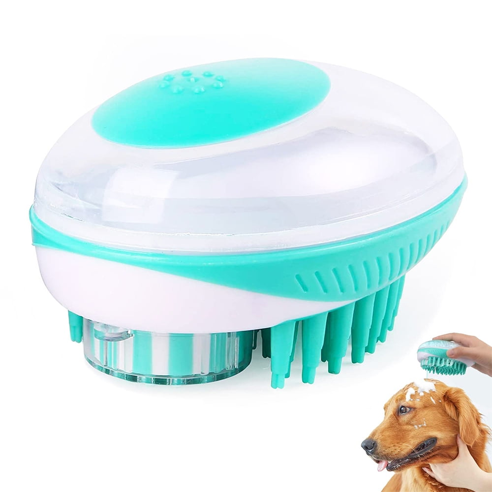 2 in 1 Pet Bath Brush,Shampoo Dispenser Grooming Shower Brush For long Short Haired Dogs Cats
