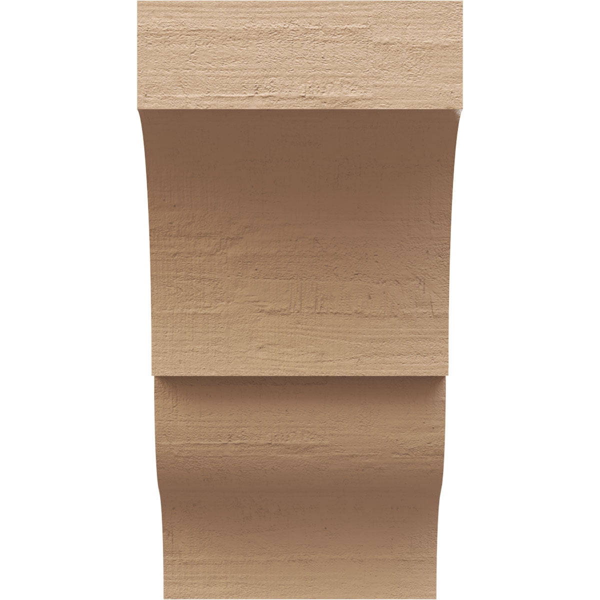 7"W x 7"D x 14"H Wide Asheboro Rough Cedar Woodgrain TimberThane Corbel, Primed Tan