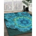 thumbnail image 3 of Ahgly Company Machine Washable Indoor Rectangle Transitional Dark Turquoise Green Area Rugs, 2' x 3', 3 of 7