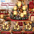 thumbnail image 6 of Nativity Christmas Lighted Centerpiece with Flameless Candle Glow, Christmas Decoration with Frosted Greenery, Red Berries & Pinecones, Perfect for Home Tabletop & Holiday Gift, 10.6" x 11.8", 6 of 7