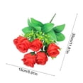 thumbnail image 3 of Ramo de Rosas Artificiales Seis Cabezas | Flores de granada simuladas realistas | Azul, Rosa, Beige, Rojo, Verde | Disposición decorativa de plástico de 14,17x5in | Resistente al desvanecimiento, 3 of 6