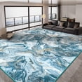 thumbnail image 5 of 5'x7' Area Rugs for Living Room Artistic Style Modern Rug Soft Low Pile Non Slip Carpet Machine Washable Indoor Rug for Bedroom Dining Room Office, Blue, 5 of 7