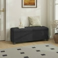thumbnail image 6 of LEDREM Velvet Storage Ottoman Bench with Removable Cover, 43-Inch Long Foot Rest Stool for Bedroom Living Room, Holds 660 lbs, Ink Black, 6 of 6