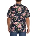 thumbnail image 7 of PAYOHTO Wild Roses Mens Hawaiian Casual Short-sleeved Shirt Tropical Summer Beach Button Down Shirts, 7 of 7