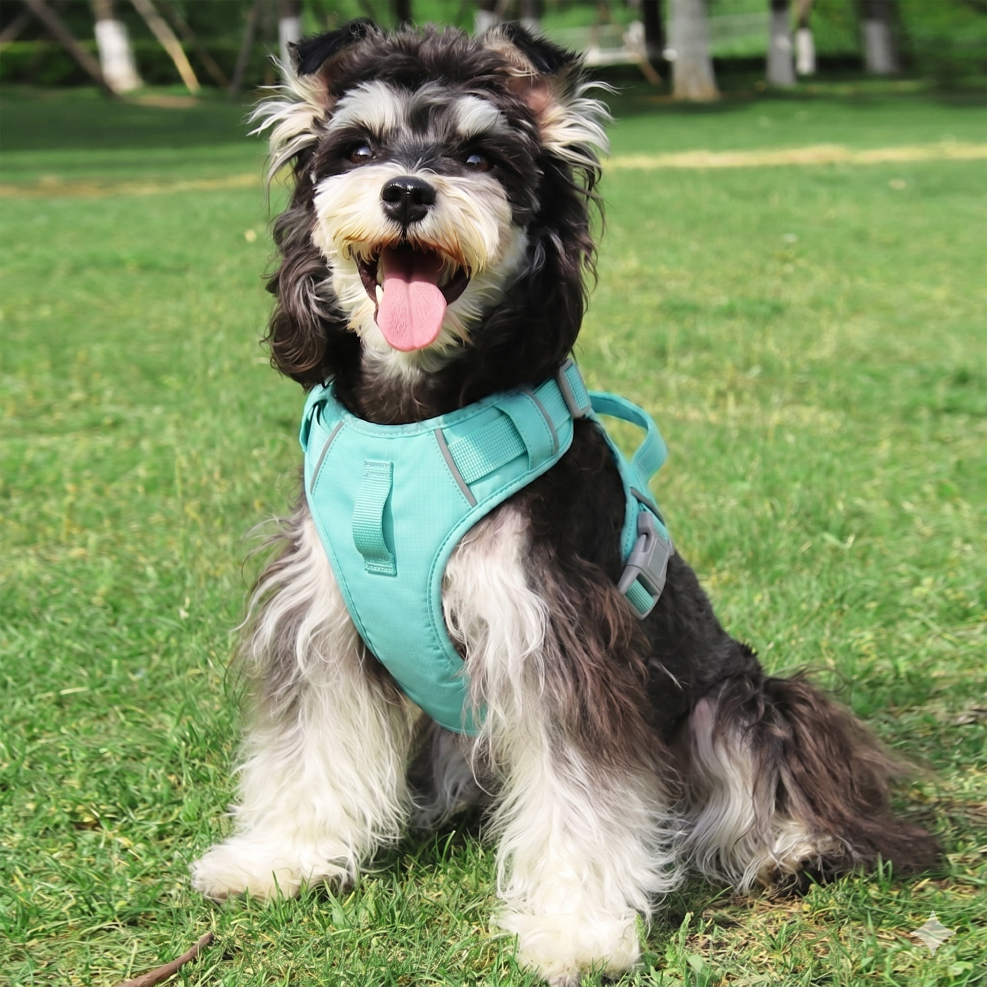 Mile High Life No Pull Dog Harness with Reflective Stripe, Adjustable Easy Get on Lightweight Harness for Small Medium Large Dogs Walking Running Training (Green, L Chest 21"-28")