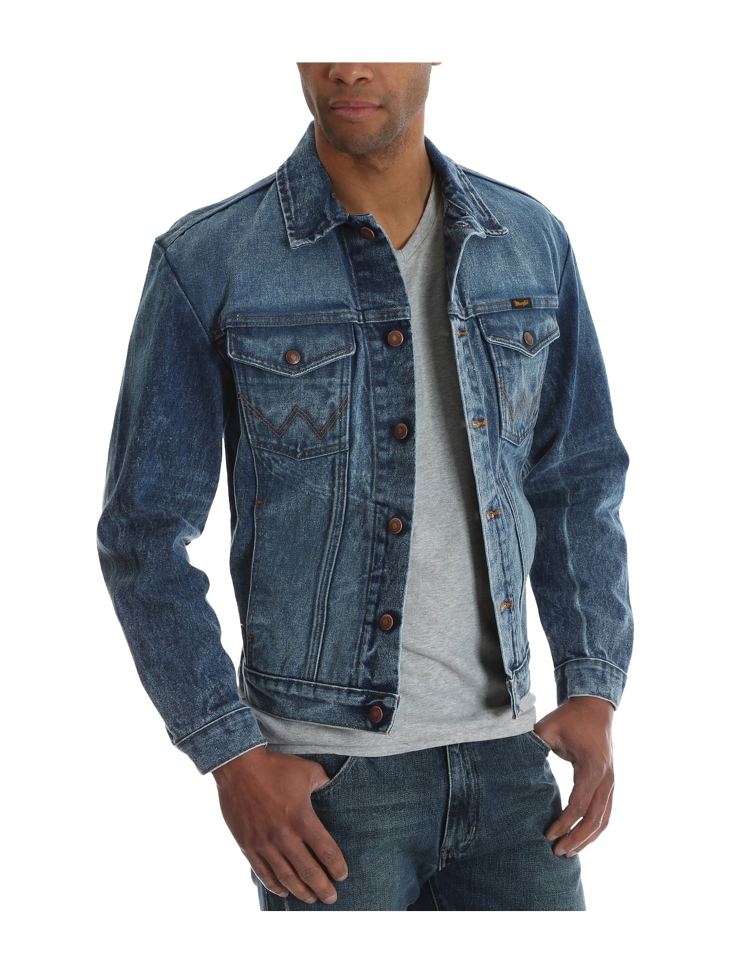 Wrangler Mens Denim Jean Jacket blue S 