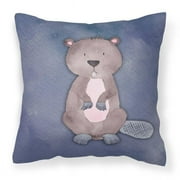 Carolines Treasures BB7392PW1818 Beaver Watercolor Fabric Decorative Pillow