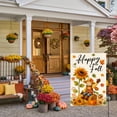thumbnail image 4 of Sm:)e Fall Garden Flag 12x18 Inch Double Sided - Seasonal Decorative Flag Rustic Autumn Outdoor Yard Decor, Sunflower Maple Leaves and Scarecrow, 4 of 7