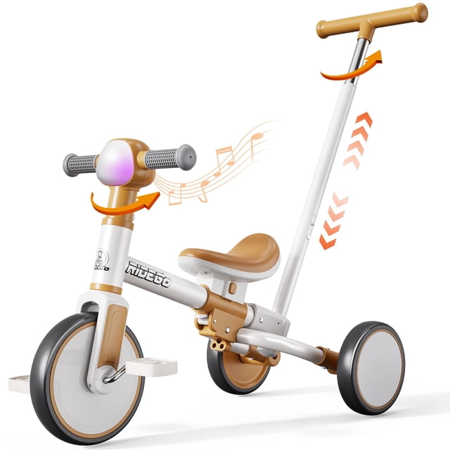 Triciclo Ridego Ridego 5 en 1 para niños pequeños de 1 a 3 años con luz RGB