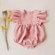 thumbnail image 4 of Ropa de bebé niña para 0-2y verano lino algodón recién nacido bebé niña mameluco de manga corta ropa infantil de moda, 4 of 5