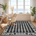 thumbnail image 3 of Design&I 6'x9' Washable Area Rug Snag-Free Fall Doormat Bordered Grid Farmhouse Checkered Layout Door Plaid for Dining Room, Under Table, Office, 3 of 7