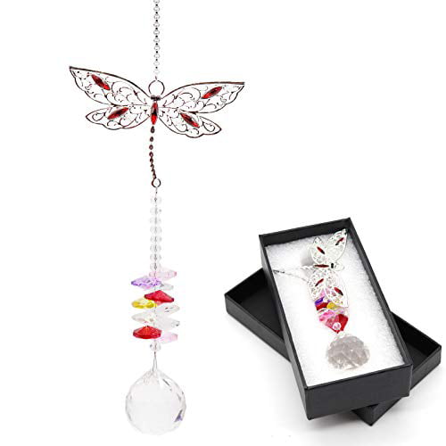 Chandelier Wind Chimes Dragonfly Crystal Prisms Hanging Suncatcher Rainbow 