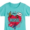 thumbnail image 3 of Marvel - Valentines Scribble - Girls Fitted Short Sleeve Graphic T-Shirt, 3 of 5