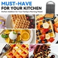 thumbnail image 6 of Mailand 4-Slice Belgian Waffle Maker, Square Waffle Iron, Classic Waffle Wafflera with Non Stick Coating, 1000W, Aqua, 6 of 7