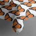thumbnail image 3 of White Butterfly Orange Pattern Rectangle Tablecloth 60"x84",Waterproof Polyester Rectangle Table Cloth, Wipeable Spillproof Polyester Tablecloth for Dining, Camping, Indoor and Outdoor, 3 of 5