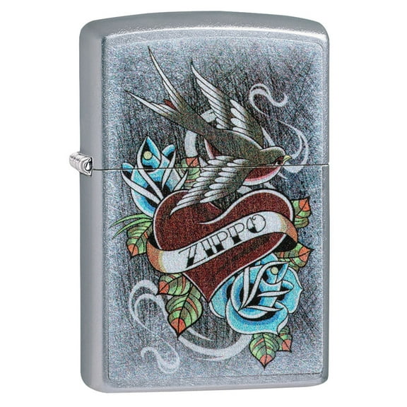 Zippo Lighter: Vintage Zippo Tattoo - Street Chrome 81612
