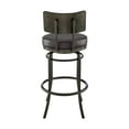 thumbnail image 5 of Armen Living Indoor Rees Swivel Counter or Bar Stool in Black Finish with Gray Faux Leather, 5 of 7