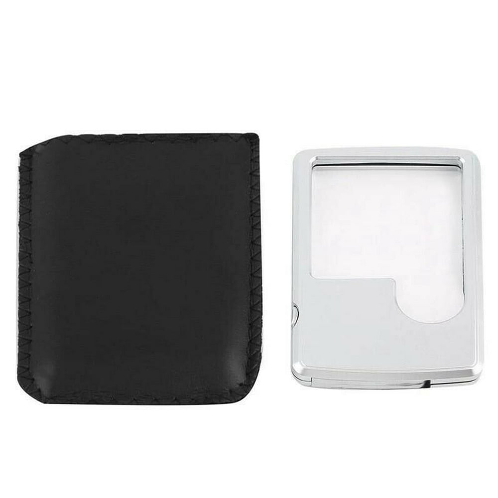 Portable Pocket Credit Card Size 3x 6x Magnifier Magnifying with LED light Glass