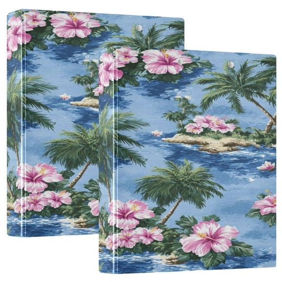 3 Ring Binder 1.5 inch Round Rings with Interior Pockets Binders Organizer Office School 1Pack Small Islands and Beautiful View