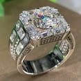 thumbnail image 3 of HOOUN Elegant Women 925 Silver Jewelry Wedding Rings Cubic Zirconia Ring Size 6-10-10-Silver, 3 of 3