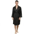 thumbnail image 4 of Odeerbi Men Robes Sleepwear Solid 2025 Casual Long Sleeves Lace-up Striped Home Pocket Long Pajama Robe Shorts Black, 4 of 7