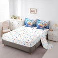 thumbnail image 5 of Manfei Colorful Butterfly Rose Bedding Comforter Set, Aesthetic Floral Queen Bedding Sets for Boys Girls Women Men, Colorful Stars Reversible, 7-Piece, 5 of 7