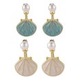thumbnail image 1 of EeaseMX 2 pares de pendientes retro para mujer, elegantes pendientes tipo botón, artículos de decoración para las orejas con estilo., 1 of 7