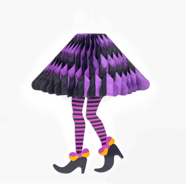 Colgantes de papel para Halloween Fiudx linternas de papel accesorios zapatos de tacón alto de bruja adornos