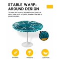 thumbnail image 2 of nqOlkjepod Teal Green Ocean Shark Round Tablecloth, Fitted Table Cover with Elastic for 55"-60" Round Tables, Coastal Wave Summer Beach Table Cloth Outdoor Dinning Party Waterproof Tablecloths, 2 of 6