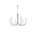 thumbnail image 5 of Living District Layne 36" 6-Light Transitional Metal Chandelier in Chrome, 5 of 9