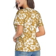 thumbnail image 3 of Vsdgher Rose Flowers Women Shirts V Neck Short Sleeve Tops T-Shirt Basic Tees, S to 3XLSmall, 3 of 5