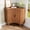 1-walnut, variant on Modern Fluted Corner Cabinet with Sliding Doors, Small Wood Corner Storage for Small Space, Black