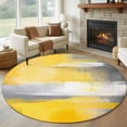thumbnail image 3 of Gray Yellow Gradient Round Area&nbsp;Rug 7ft Watercolor Retro Non-Slip&nbsp;Washable Circle Rugs Soft Felt Indoor Floor Mat for Bedroom Kitchen Living Room Bathroom, 3 of 9