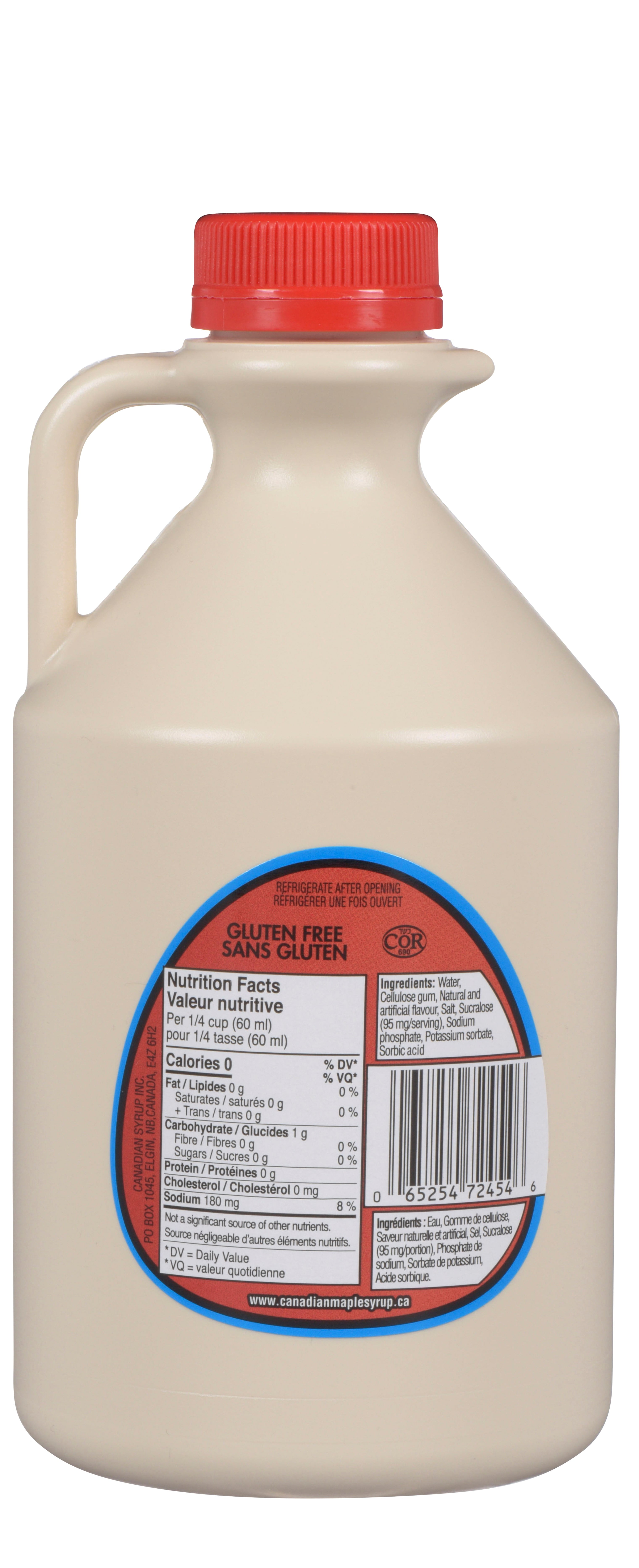 Steeves Maples - 1L Sirop sans sucre goût d'érable - 0 calorie par portion - 1 unité 1L SM SF Érable
