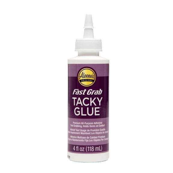 Aleene's Fast Grab Tacky Glue for Crafts, Fast Hold, Dries Clear, 4 fl oz