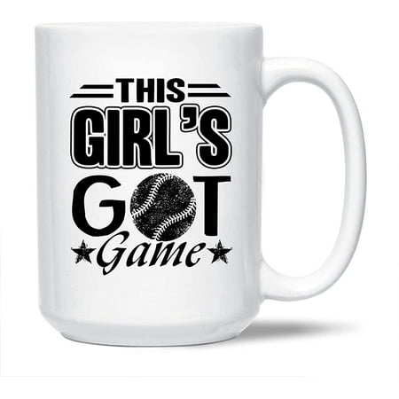 

Funny Softball White Mug Gift Ideas For Family / Friends This Girl s Got Game Coffee Mug Funny Softball Cups Gifts Softball Ceramic Teacup 15 Oz.