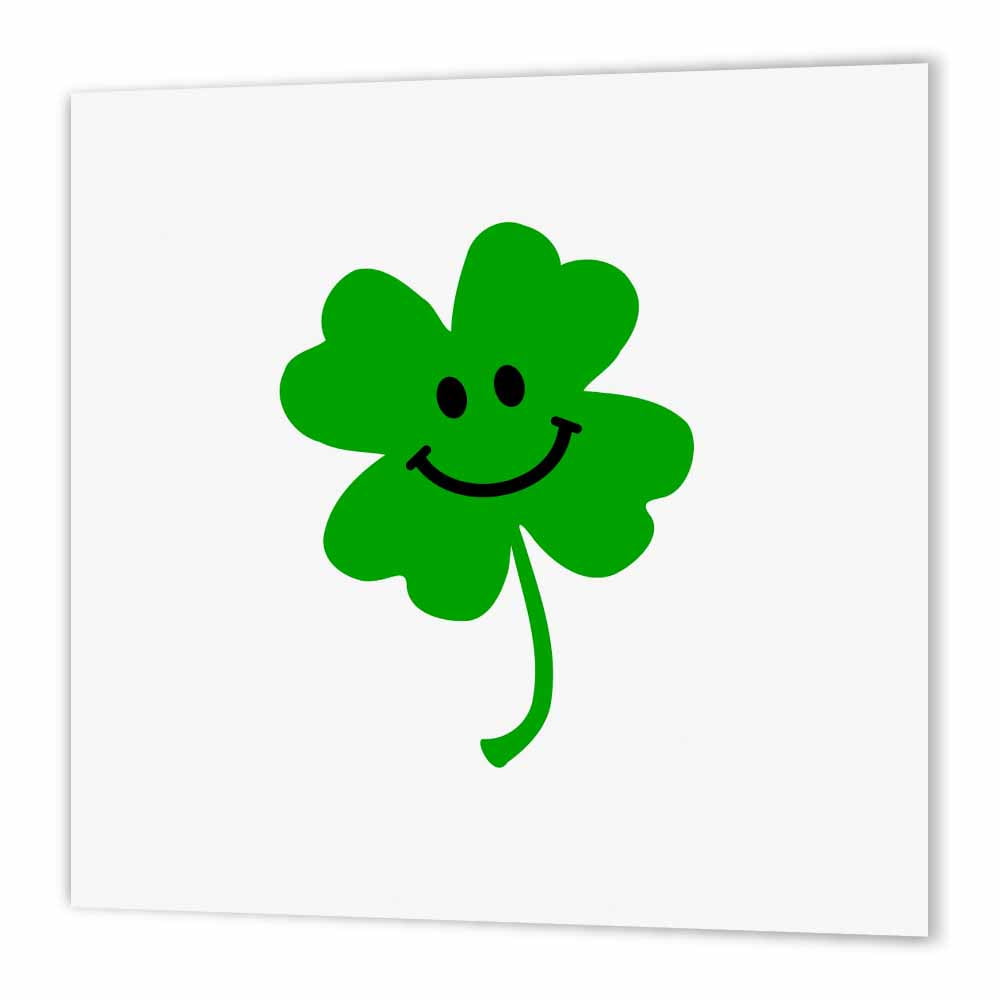 3drose Happy Shamrock Cute Smiley Face Lucky Four Leaf Clover Irish
