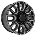 thumbnail image 3 of OE Wheels CV97 20 Inch Rims Fit GMC Sierra 2500/3500 Denali Style 8x165.1 20x8.5 Gloss Black with Milled Edge with Tinted Clear - Hollander 14125 (Set of 4), 3 of 5