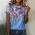 thumbnail image 2 of Hauts à Manches Courtes pour Femmes Mode Été Imprimé Ordinaire T-Shirt à Manches Courtes Col Rond pour Femmes T-Shirts d'Été pour Femmes Mode, 2 of 5