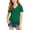 Blackish Green, variant on Girls' V-Neck T-Shirt, Solid Color Short Sleeve Cotton Linen Casual Top, Simple and Comfortable for Daily Outfits, Playdates, and Relaxed Summer Wear, Offering a Cool and Easy Style - Sky Blue