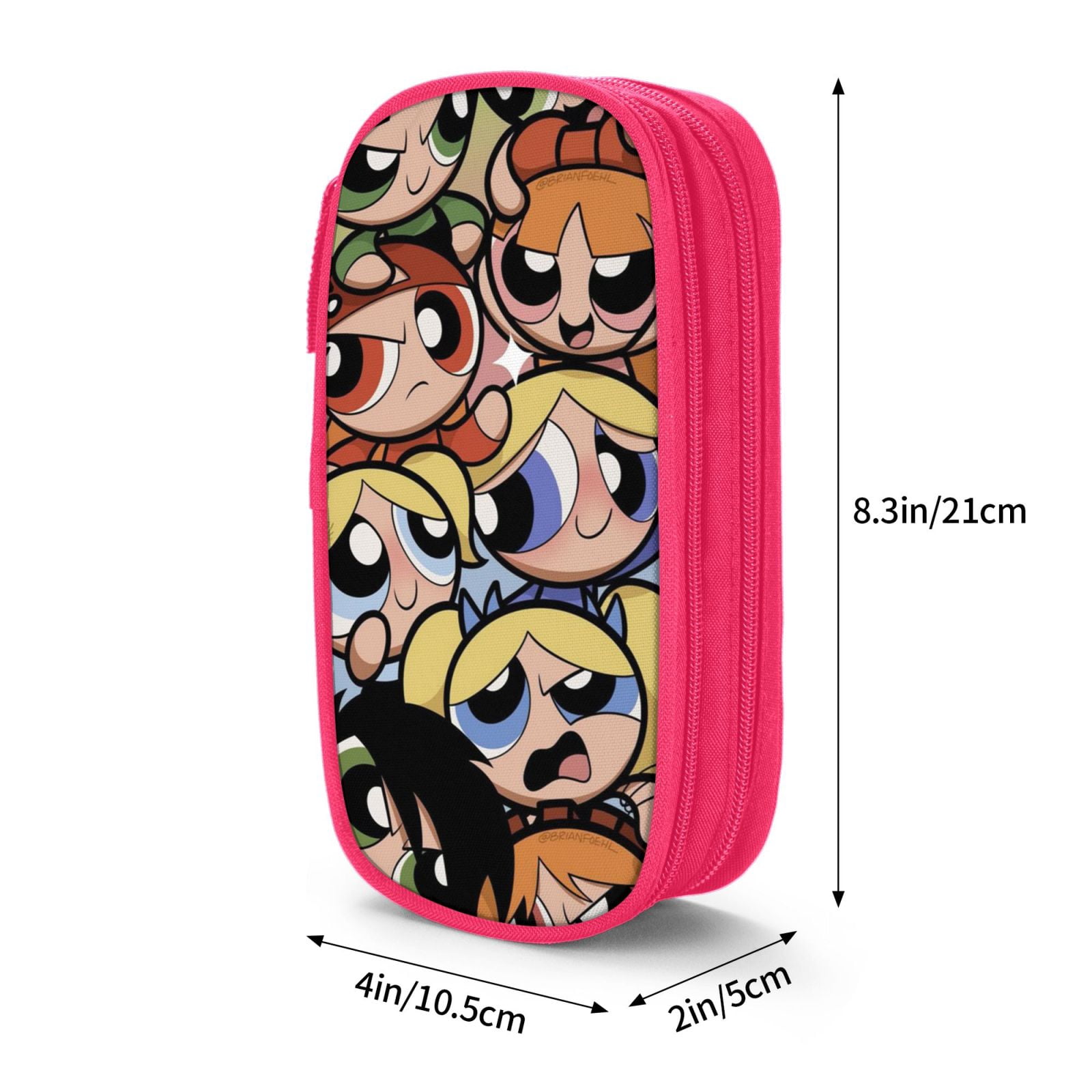 The Powerpuff Gi-rls Pencil Case Large Capacity Pencil Pouch Pen Bag Office Stationery Organizer Travel Makeup Bag Pink