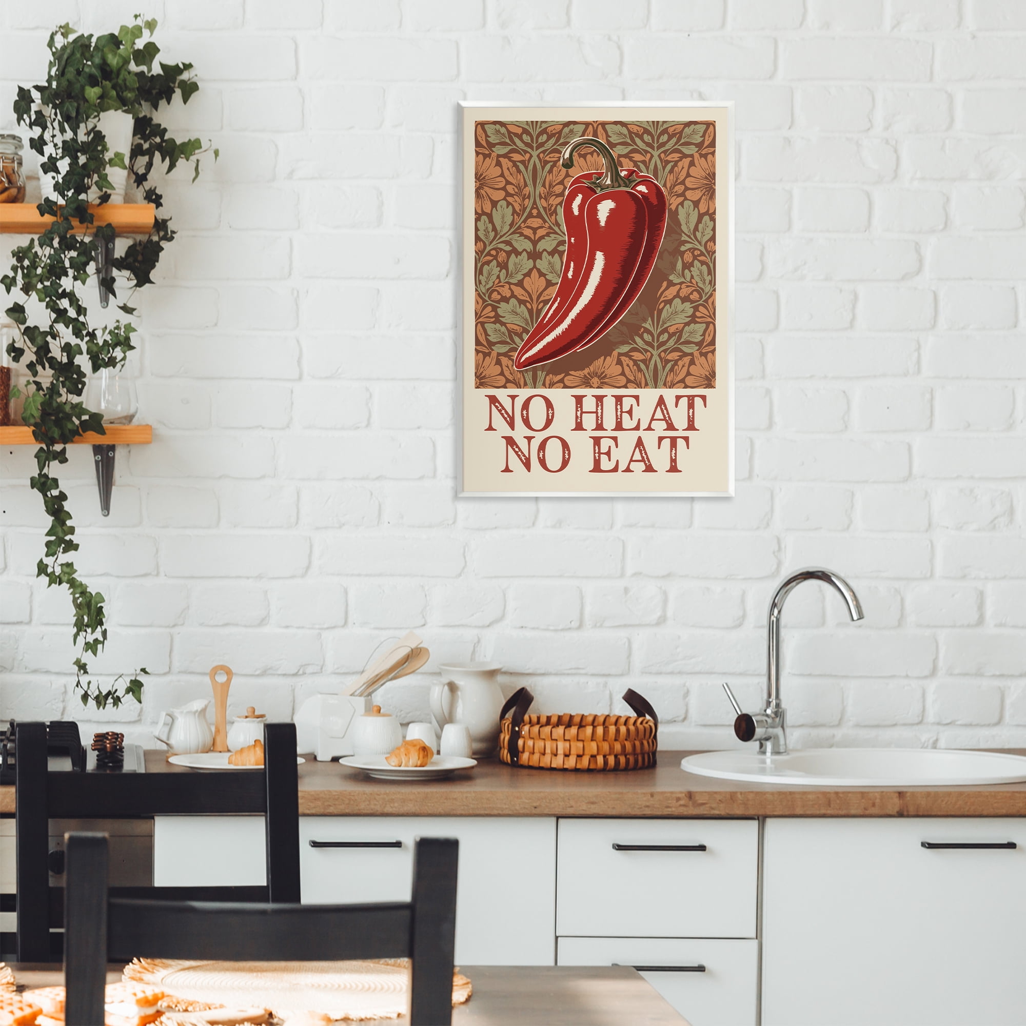 Stupell Industries No Heat or Eat Pepper Wall Plaque Art, design by Andreas Magnusson