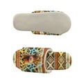 thumbnail image 5 of COEQINE Womens Warm Slippers American Tribal Highland Cow Sunflower Indoor Sandals Flannel House Slides Open Toe Bedroom Slippers Machine Washable Women Footwear for Hotel Business Trip,36-37, 5 of 7