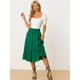 thumbnail image 2 of Falda Larga A Media Pierna Con Bolsillos Escalonados Y Una Línea Para Mujer Verde XL, 2 of 5