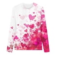 thumbnail image 4 of mihongmao Plus Size Valentine Shirts for Women Crew Neck Fashionable Women's Printed Round Neck Pullover Long Sleeved Casual Multicolor 2X, 4 of 5